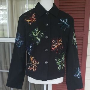 CARINA Butterfly Embroidered And Beaded Women's‎ Jacket